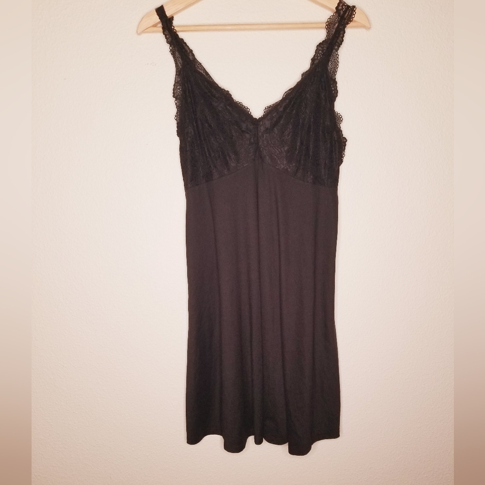 Flora Nikroos Black Negligee Nightie Lace L